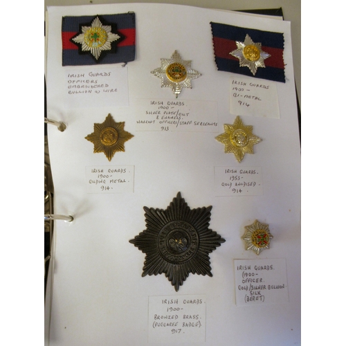 69 - An album collection of fully identified British military badges, some copies: to include Irish Guard... 