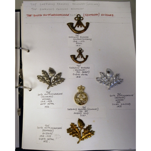 93 - An album collection of fully identified British military badges, some copies: to include 59th Foot N... 