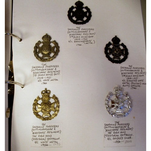 93 - An album collection of fully identified British military badges, some copies: to include 59th Foot N... 