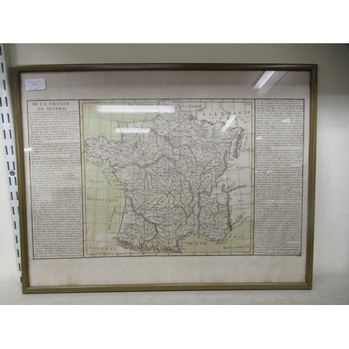 An antique map, France with French language margin notes 12