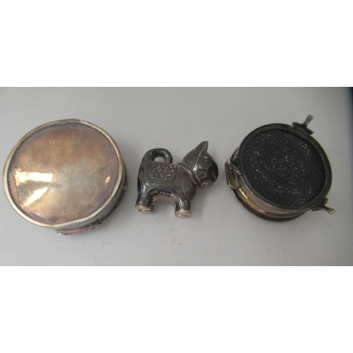 12 - Silver collectables: to include a Chinese trinket box, the hinged lid decorated with fauna  bea... 