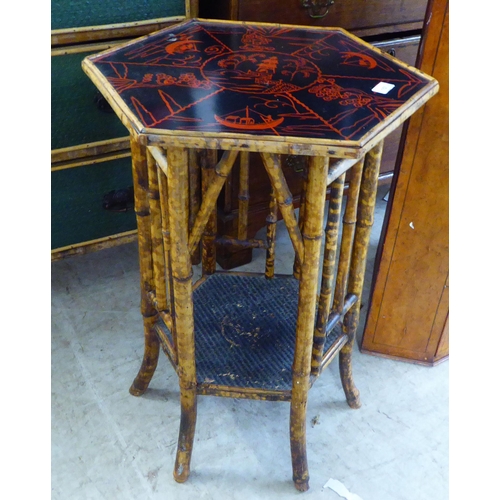 157 - Small furniture: to include an early 20thC bamboo occasional table, raised on splayed feet  29