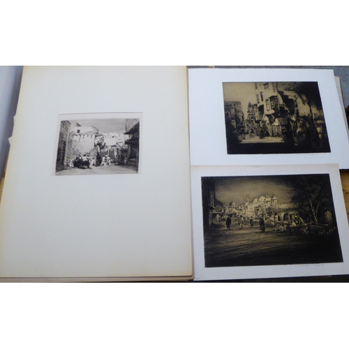 162 - Engravings: to include scenes from North Africa, India, Turkey and Mexico  various sizes