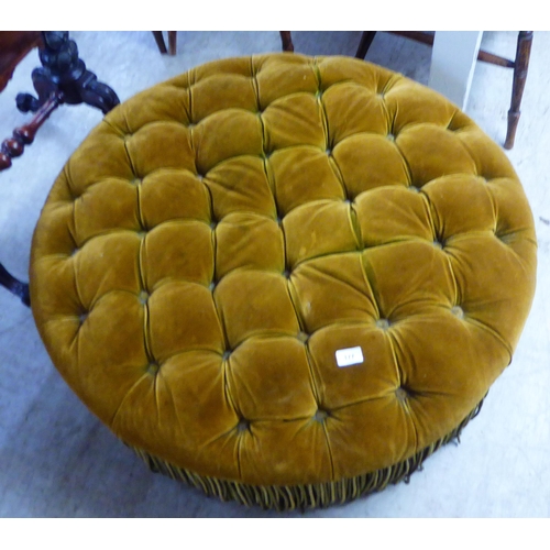 177 - A 1920s/30s stool, button upholstered in gold coloured fabric  37