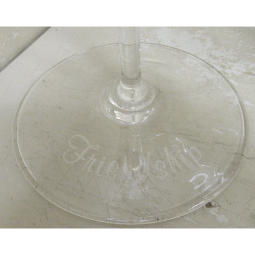 194 - A set of six oversize pedestal wine glasses  16