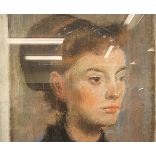 199 - Degas - a head and shoulders portrait study, a woman  pastel  bears a signature  13