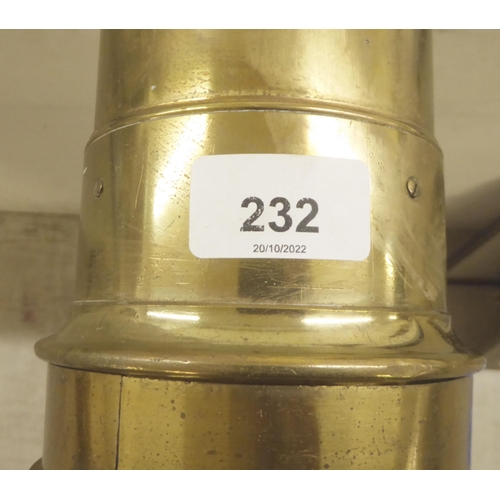 232 - A 20thC lacquered brass cased telescope  57