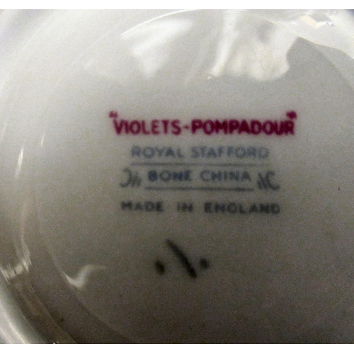 276 - Royal Standard bone china Violets-Pompadour pattern teaware