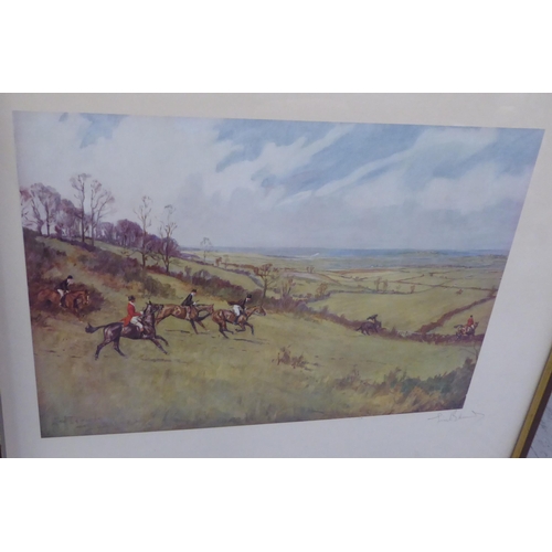 279 - Pictures: to include after Lionel Edwards - a hunting scene  print  bears a pencil signature  10