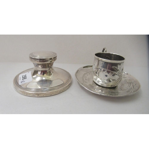 298 - Silver collectables: to include an Art Nouveau Continental coffee cup and saucer 