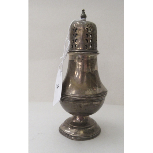 3 - An early 20thC silver sugar caster of pedestal vase  design  Sheffield 1922