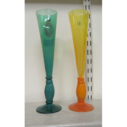 123 - Two modern Carlo Moretti of Italy, art glass vases  bearing labels & dated 2002  11