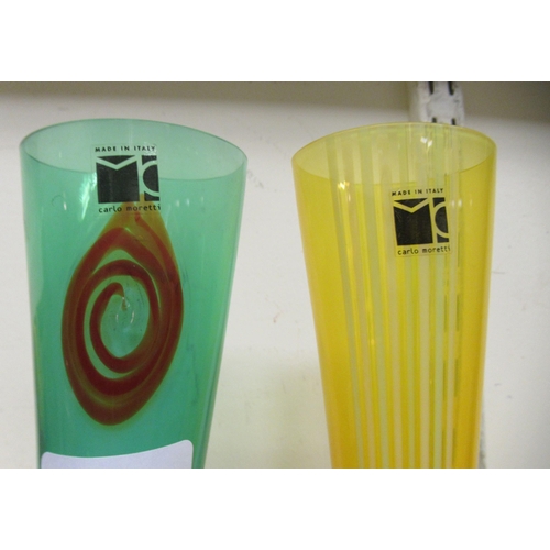 123 - Two modern Carlo Moretti of Italy, art glass vases  bearing labels & dated 2002  11