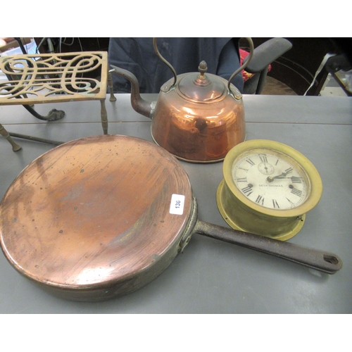 136 - 19th and 20thC mainly metalware: to include a copper kettle and a fireside companion