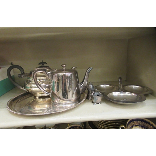 240 - Silver plated tableware: to include a Victorian style teapot