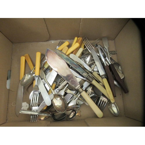 288 - Cutlery and flatware: to include silver plated spoons  boxed sets 