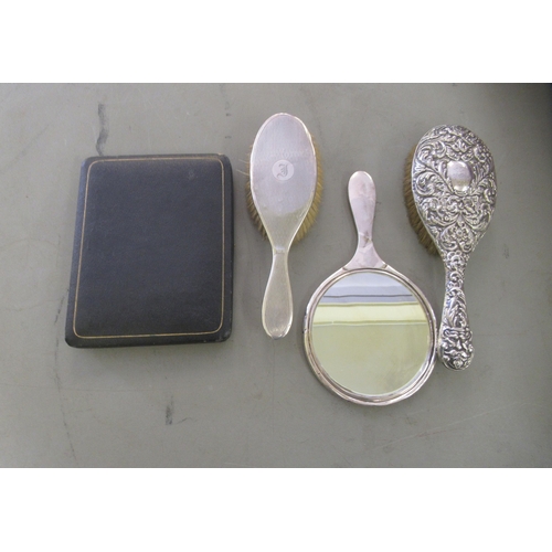 299 - Silver collectables: to include a silver backed hand mirror  marks rubbed 