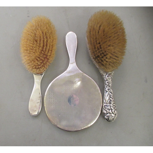 299 - Silver collectables: to include a silver backed hand mirror  marks rubbed 