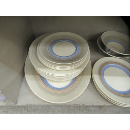 58 - A 1930s Art Deco Susie Cooper china Wedding Band pattern dinner service  