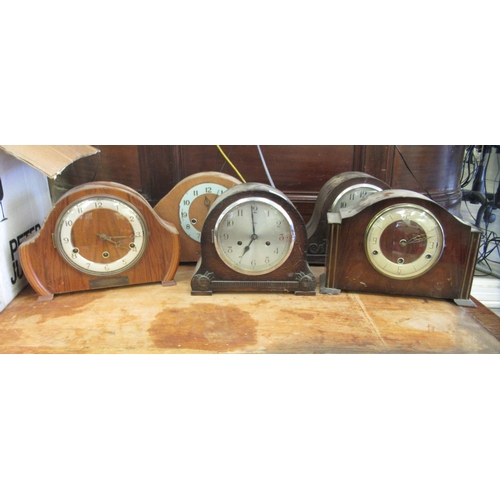 78 - Five mainly 1920s/1930s variously cased mantel clocks  largest 8