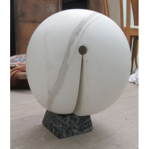 40 - A modern abstract design marble ball sculpture, on a plinth  15