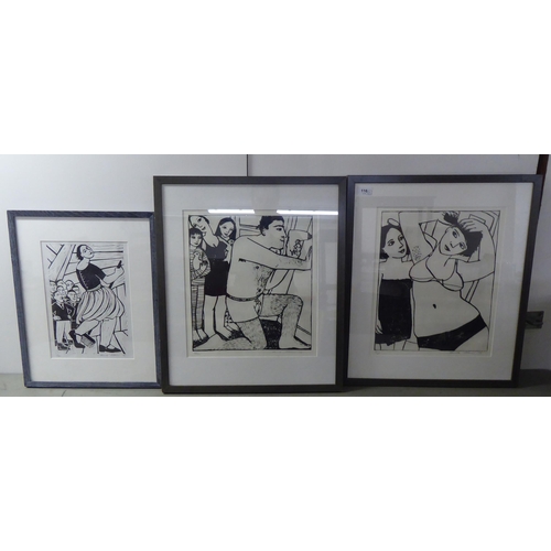 116 - After Anita Klein - three framed Limited Edition monochrome prints  bearing signatures & labels ... 