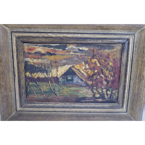 119 - Three early 20thC framed oil paintings, landscapes  two bearing signatures  largest 16