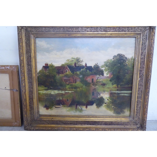 119 - Three early 20thC framed oil paintings, landscapes  two bearing signatures  largest 16