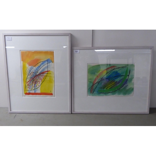 131 - Itamar Martinez - 'Paradise Lost'  a pair of watercolours  one bears a signature & labels verso ... 