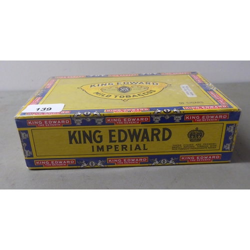 139 - Fifty King Edward the Seventh Imperial cigars  boxed (unopened) 