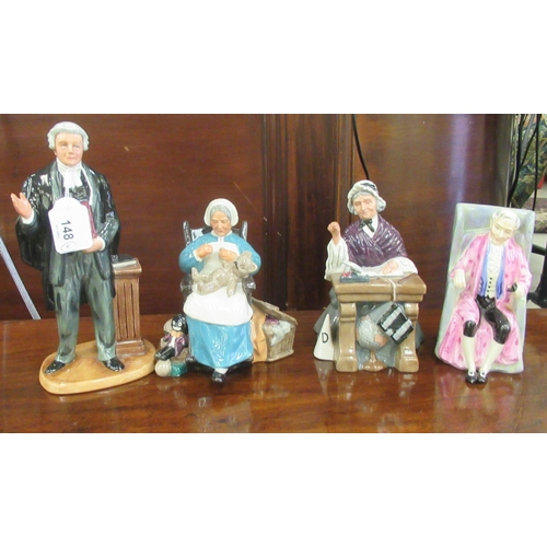 148 - Four Royal Doulton china figures: to include 'Nanny'  HN2221  5.75