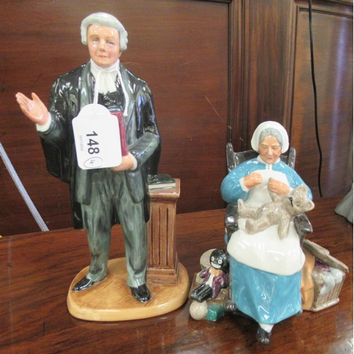 148 - Four Royal Doulton china figures: to include 'Nanny'  HN2221  5.75