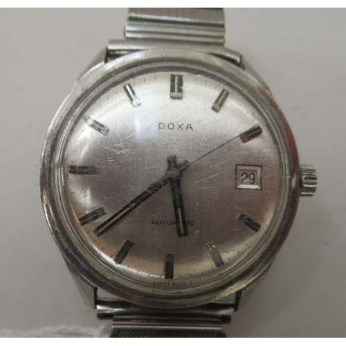 154 - A Doxa stainless steel cased bracelet watch, faced by a baton dial