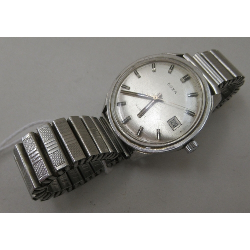 154 - A Doxa stainless steel cased bracelet watch, faced by a baton dial