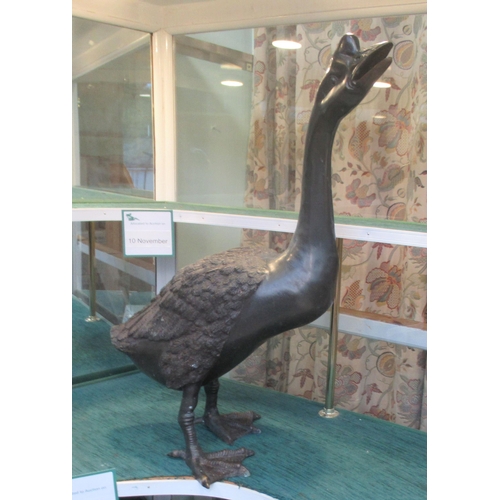 163 - Two modern bronze terrace ornaments, geese  29