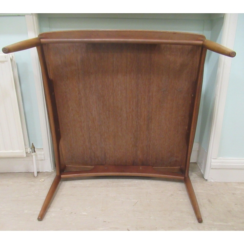 171 - A 1970s teak coffee table, the top with round corners, raised on turned legs  17