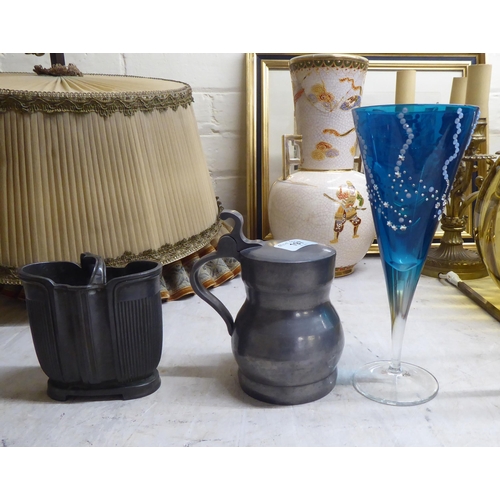 197 - A mixed lot: to include pedestal glasses; two table lamps  12