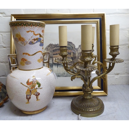 197 - A mixed lot: to include pedestal glasses; two table lamps  12