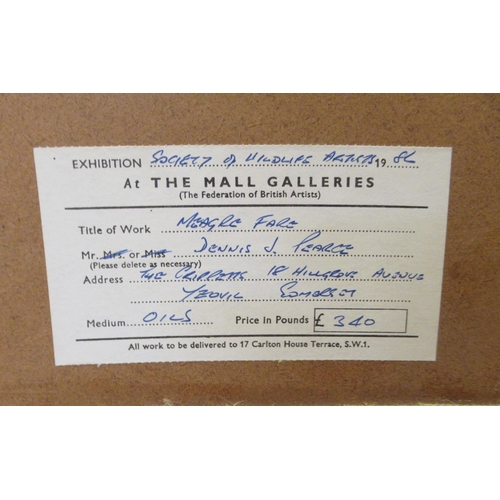 203 - Dennis J Pearce - 'Meagre Fare'  oil on canvas  bears a signature & dated '86  bears a Mall Gall... 