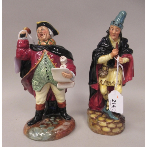 214 - Two Royal Doulton china figures, viz. 'Town Crier'  HN2119  9