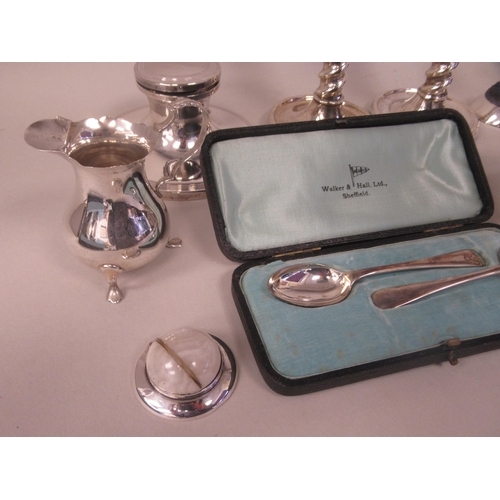 224 - 'Scrap' silver and other tableware; and sewing related accessories  mixed marks