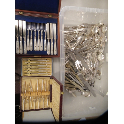 229 - A miscellany of 19thC and later variously patterned cutlery and flatware  some boxed