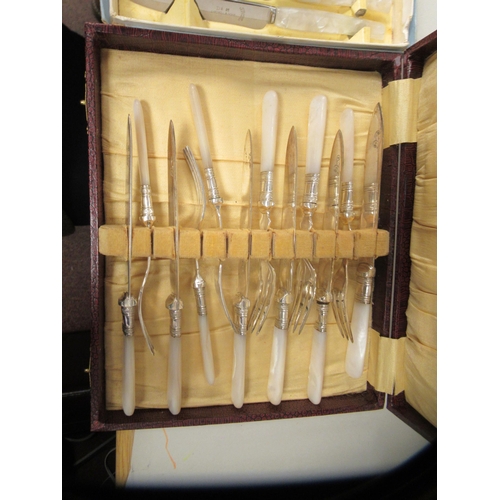 229 - A miscellany of 19thC and later variously patterned cutlery and flatware  some boxed