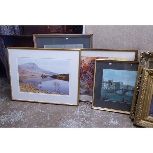 250 - A framed processed oil and other prints: to include an interior scene  18