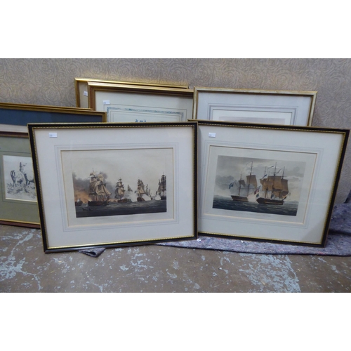 259 - 18thC and later framed prints: to include two period European garden parties  11