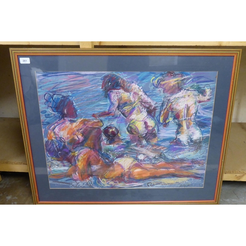 261 - Phillip Rank - 'Bathers in Tuscany'  mixed media  bears a signature & dated 1987 with ... 