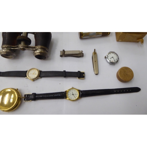 264 - Collectable items: to include a pair of brass and mother-of-pearl bound opera glasses