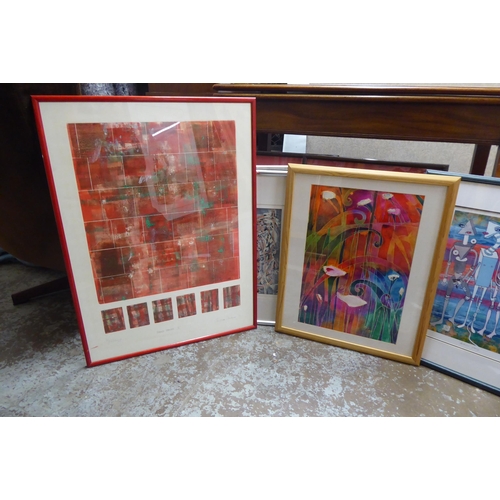 270 - Framed prints: to include after Karl Barrie - 'Mechanical Groping'  Limited Edition coloured print 6... 