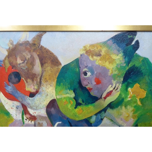 276 - Toto Gurzel - an abstract study  oil on canvas  bears a signature & dated '01  24... 