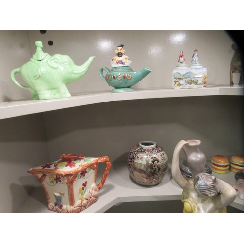 304 - Decorative ceramics and other items: to include novelty teapots